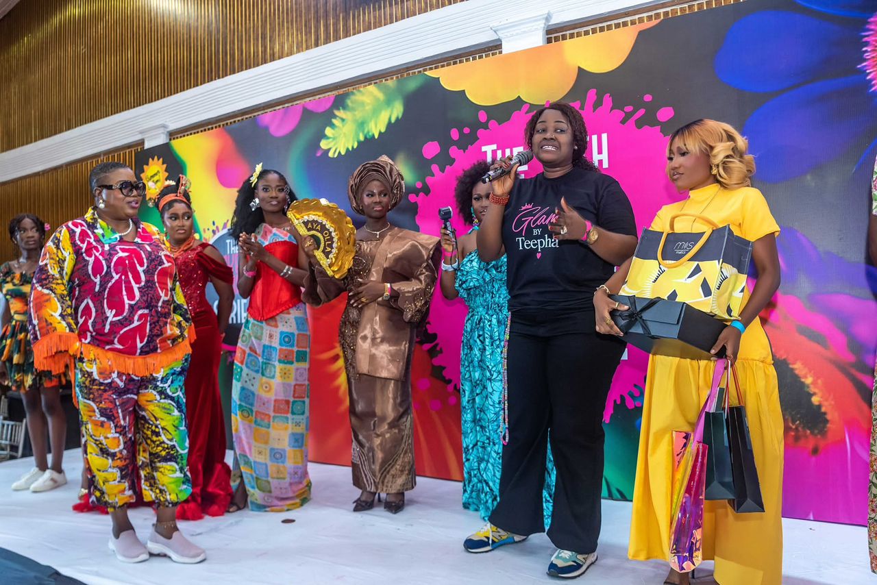 Finalists and models on stage during the BFOC results