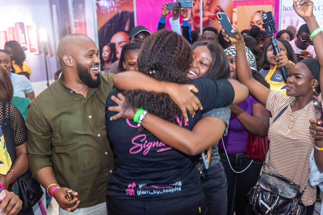 Celebratory hug after the BFOC 16 Lagos results